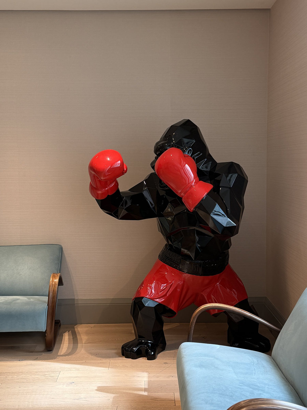 Boxer Kong by Richard Orlinski in the ARC Beverly Hills lounge