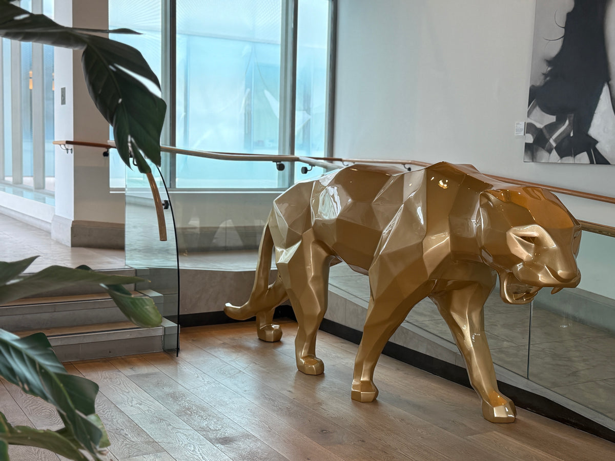 Gold Panther by Richard Orlinski by the window, ARC Beverly Hills