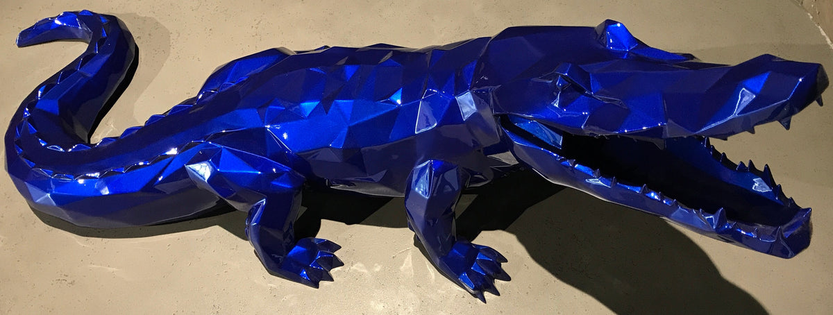 Mick Blue Resin Facetted Crocodile